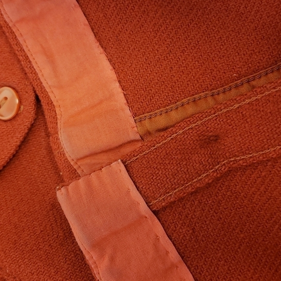 Vintage Woolrich Red Leather Patch Sleeve Button Up Shirt Red Mens 15 S - Picture 11 of 12